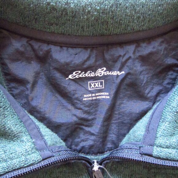 NWT- Mens Eddie Bauer Green Sweater Fleece 1/4 Zip Pullover Size 2XL - Picture 5 of 9
